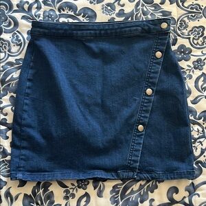 We The Free Blue Wrap Mini Skirt Asymmetrical Casual size 8